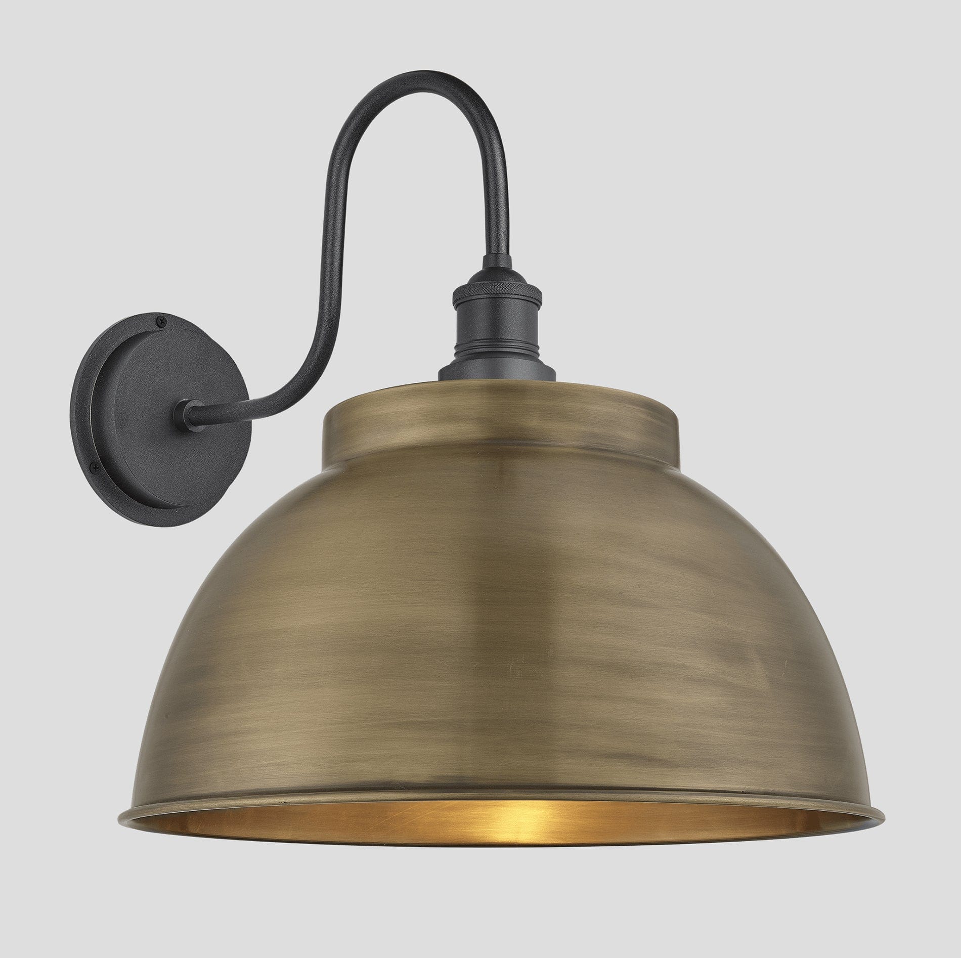 Swan Neck 17" Outdoor Dome Wall Light IP65 - Various Finishes
