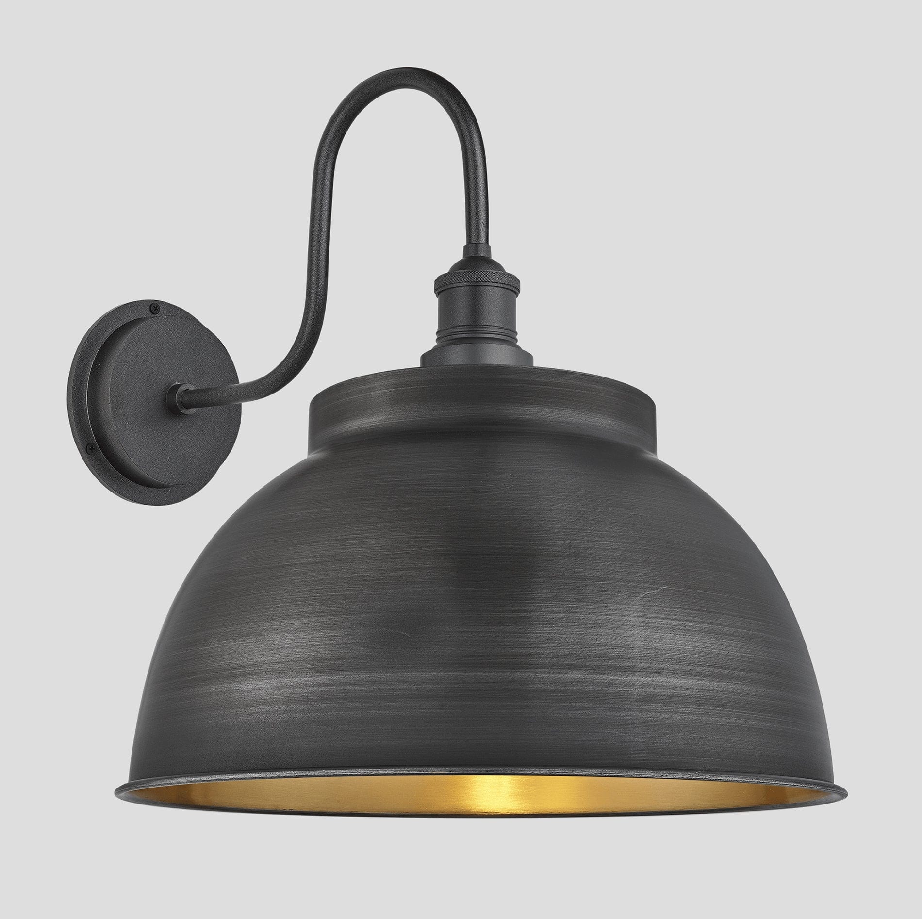 Swan Neck 17" Outdoor Dome Wall Light IP65 - Various Finishes