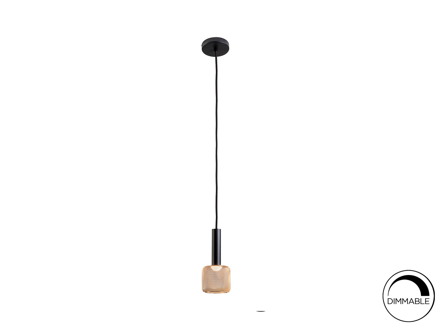 Sincro Single Pendant-  Black/Gold Finish