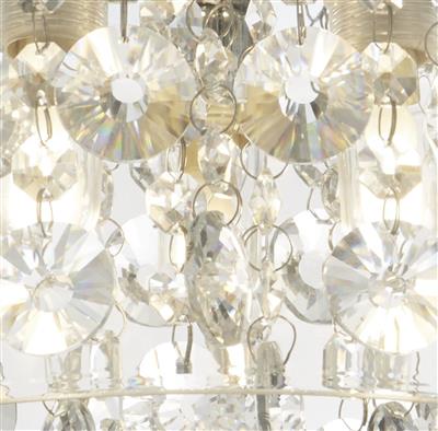 Curva 3Lt Bathroom Flush IP44 - Chrome Metal & Crystal Glass