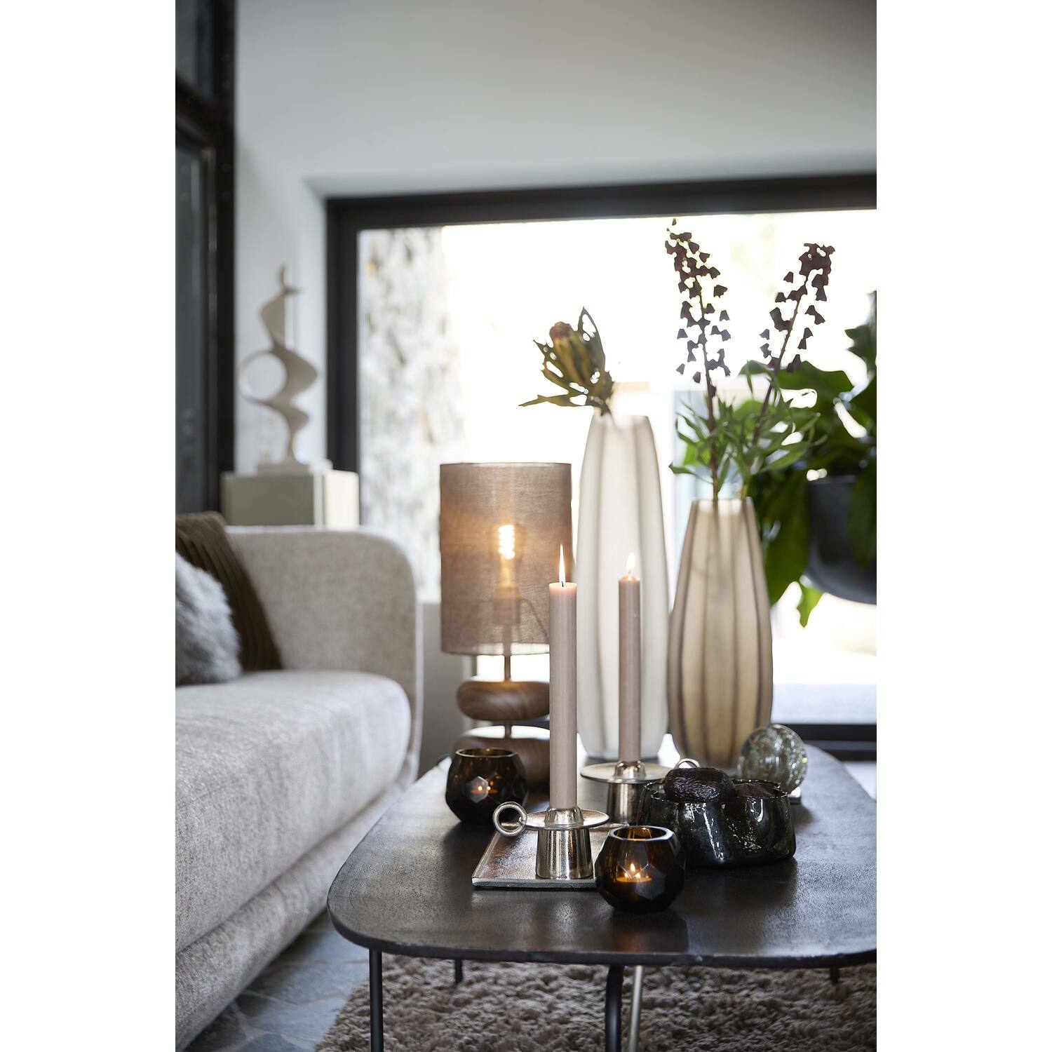 Danialo Table Lamp- Cream/ Brown Finishes