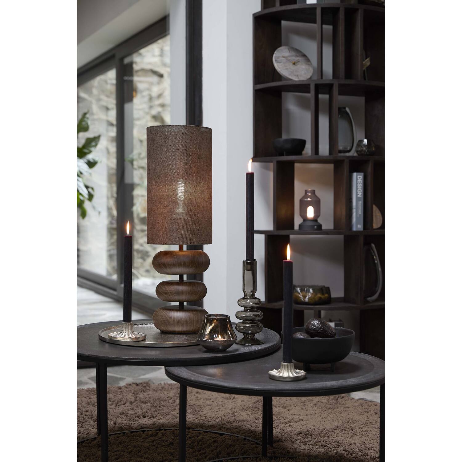 Danialo Table Lamp- Cream/ Brown Finishes