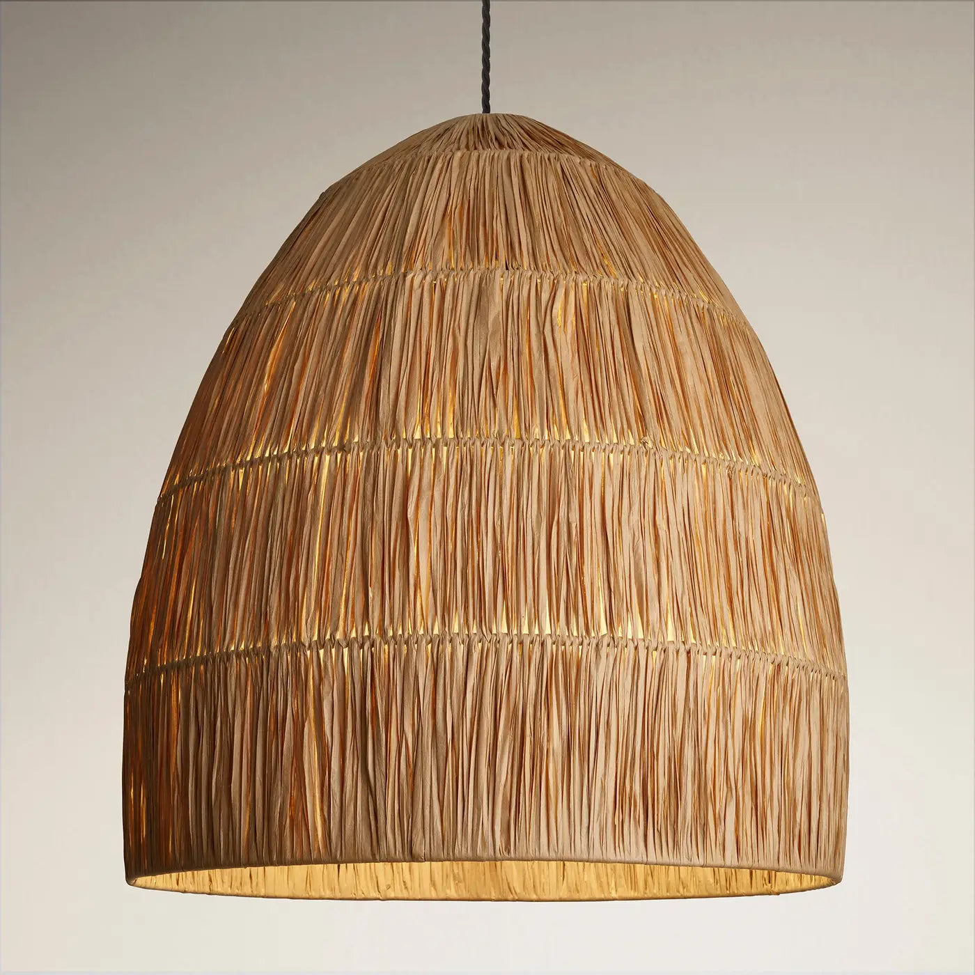 Raffia Ceiling Pendant Light - Globe/ Cone/ Bell - Natural