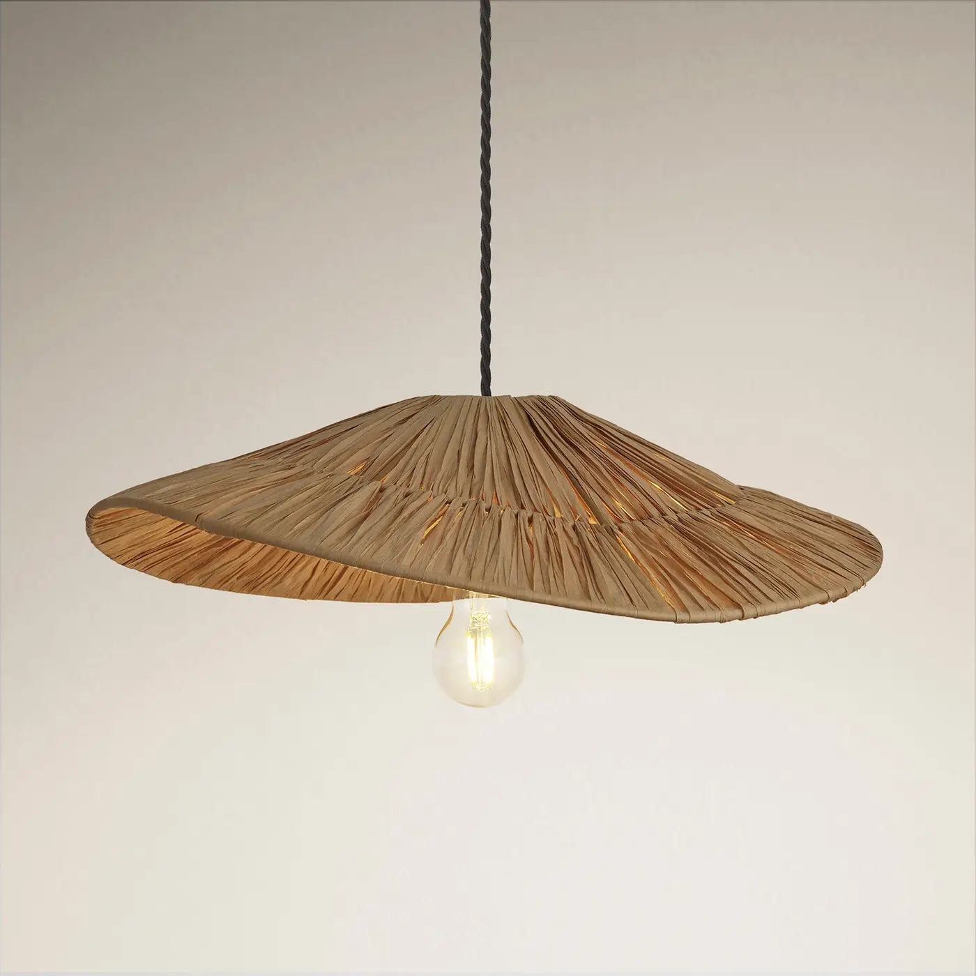 Raffia Ceiling Pendant Light - Hat