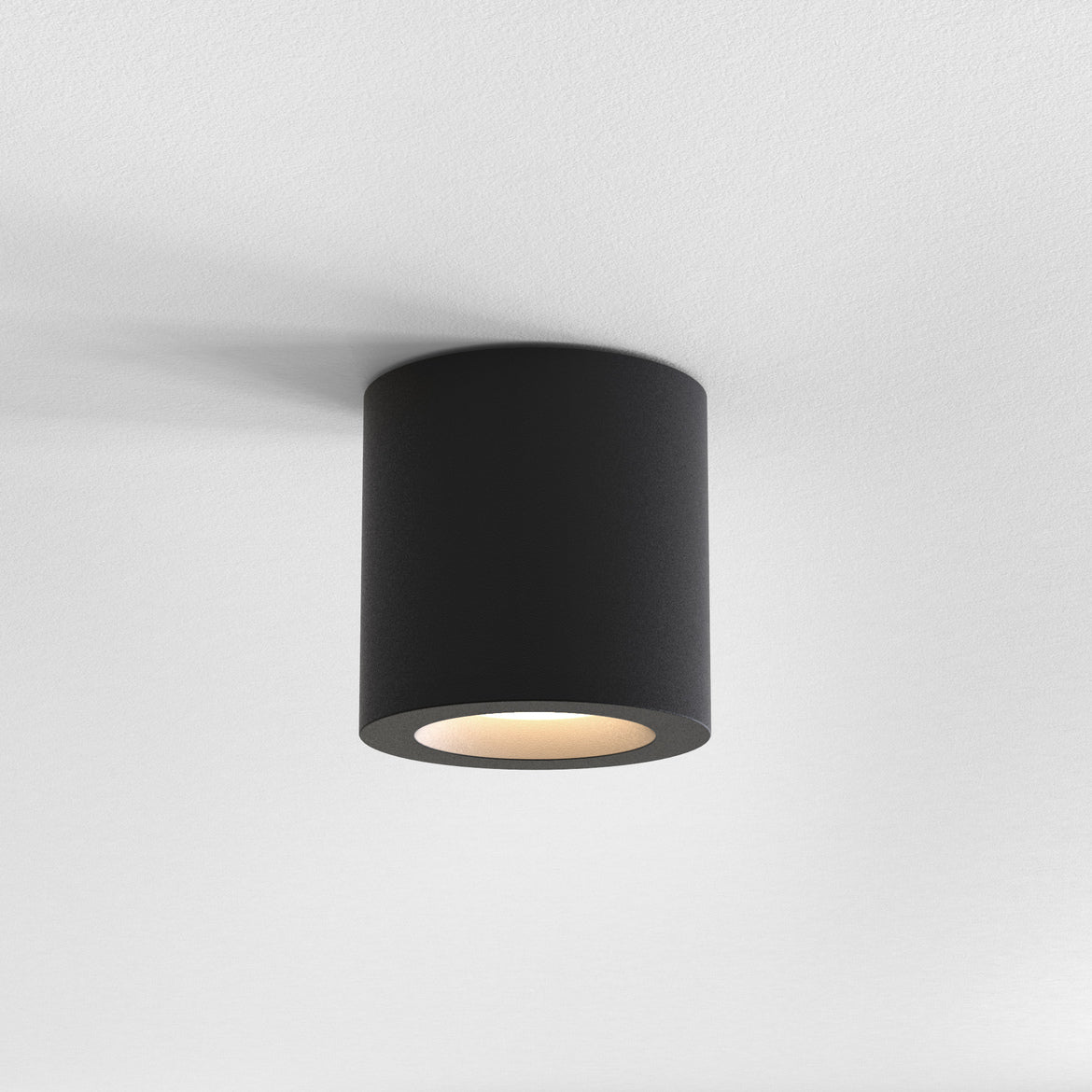 Kos Textured Black Flush Light