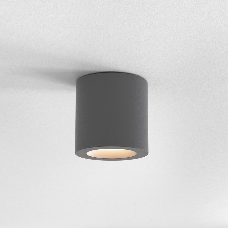 Kos Textured Black Flush Light