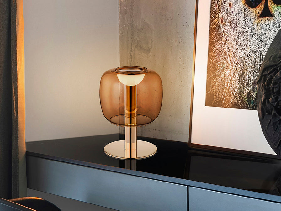Icon LED Table Lamp- Gold/Amber Finish