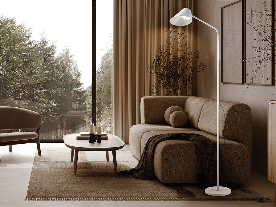 Esino 1Lt Floor Lamp- White Finish