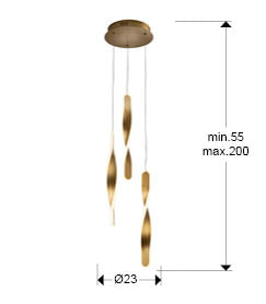 Twist - Lamp 3L Black/Gold Ip20 Integrated Led