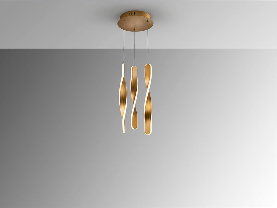 Twist - Lamp 3L Black/Gold Ip20 Integrated Led