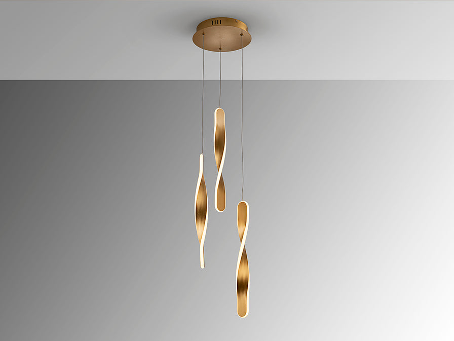 Twist - Lamp 3L Black/Gold Ip20 Integrated Led