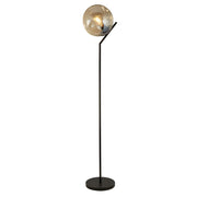 Punch Floor Lamp - Black Metal & Champagne Punched Glass E27