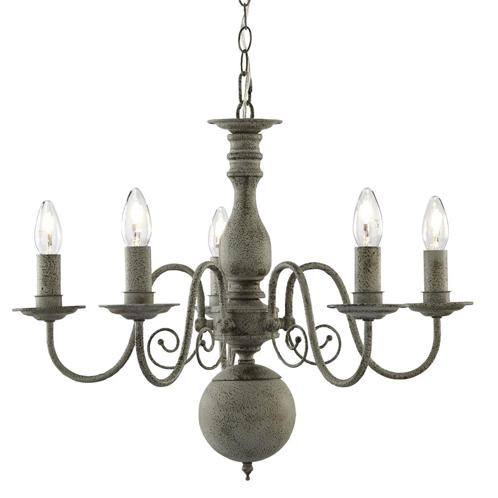Greythorne 5/8Lt Multi-Arm Pendant - Textured Grey Metal