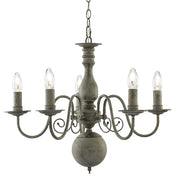 Greythorne 5/8Lt Multi-Arm Pendant - Textured Grey Metal