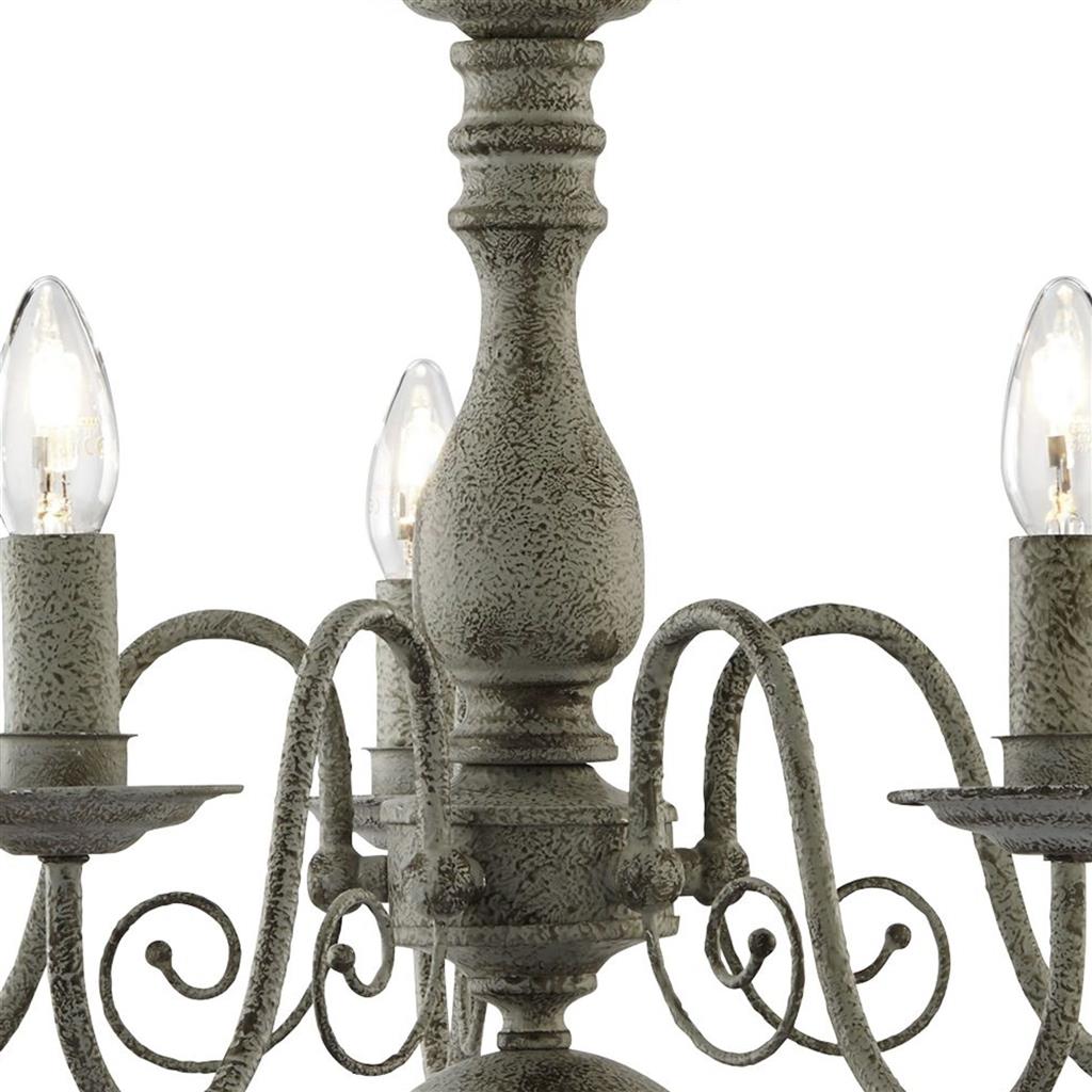 Greythorne 5/8Lt Multi-Arm Pendant - Textured Grey Metal