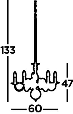 Greythorne 5/8Lt Multi-Arm Pendant - Textured Grey Metal