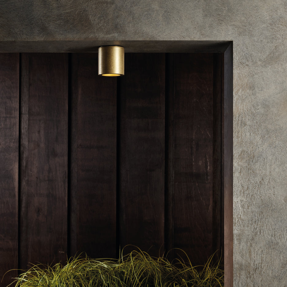 Kos Textured Black Flush Light IP44