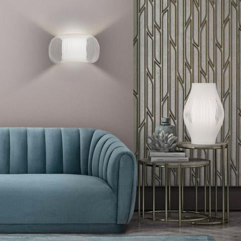 Mirta Wall lamp- Stone/ White Finishes