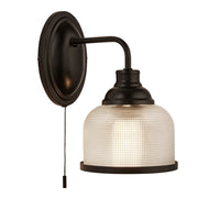 Highworth 1Lt Wall Light - Black and Clear