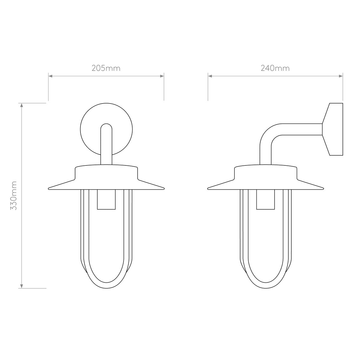 Montparnasse Outdoor Wall Light IP44 - Bronze/ Polished Nickel