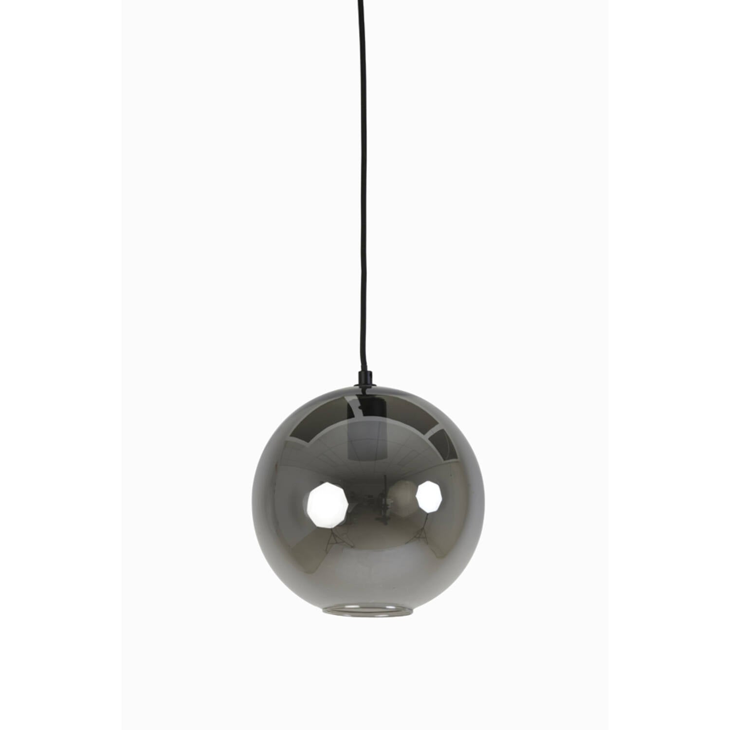Hanging Lamp Subar Matt Black + Smoked Glass