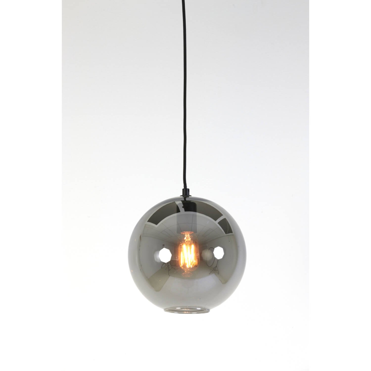 Hanging Lamp Subar Matt Black + Smoked Glass