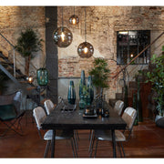 Hanging Lamp Subar Matt Black + Smoked Glass