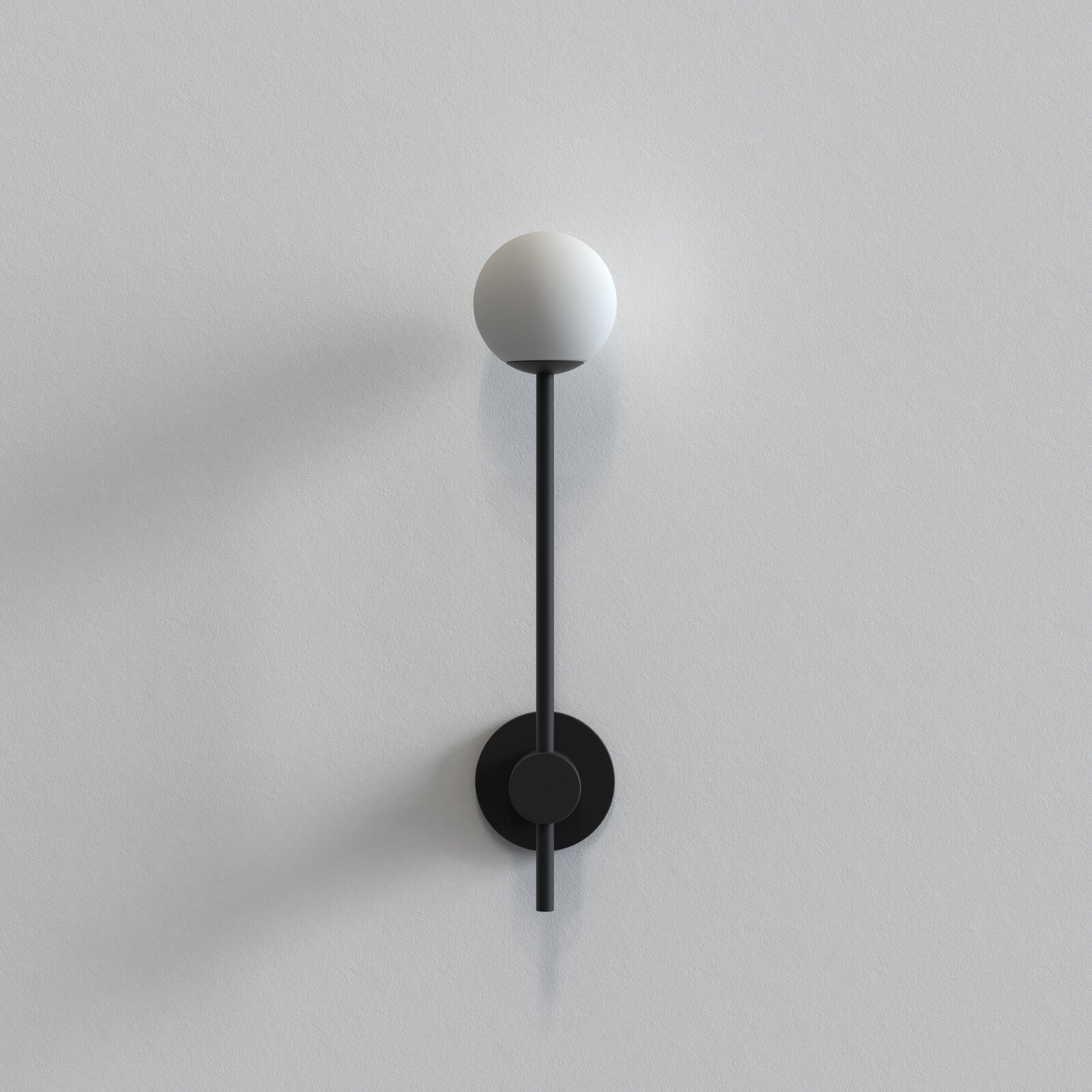 Orb Single Bathroom Wall Light- Polished Chrome/ Matt Black