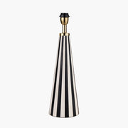 Alejo Black and White Stripe Conical Resin Table Lamp  - Base Only