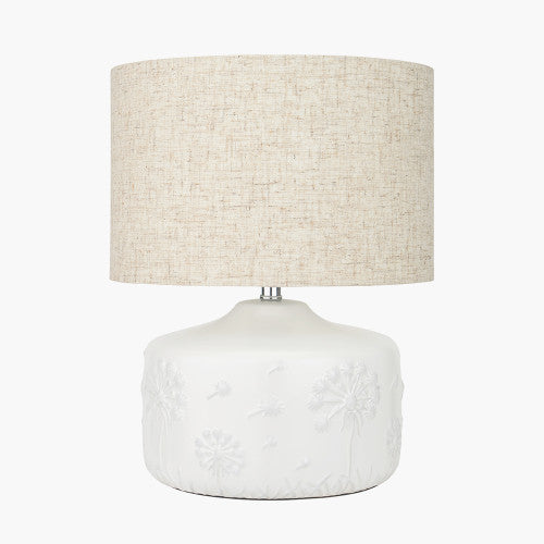 Flora Table Lamp- White Floral Ceramic