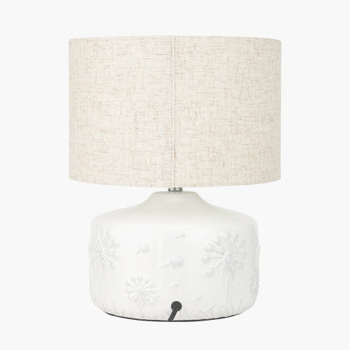 Flora Table Lamp- White Floral Ceramic