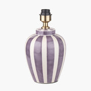 Priscilla Table Lamp Base- Lilac Stripped Ceramic