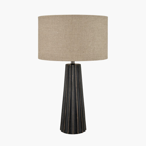Draydon Table Lamp - Black/ Natural Wash