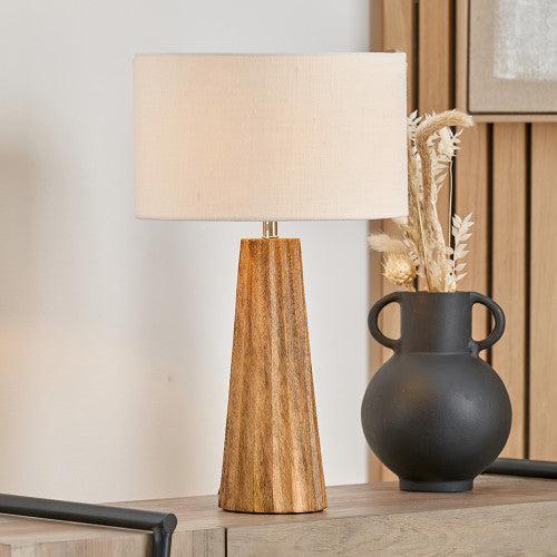 Draydon Table Lamp - Black/ Natural Wash