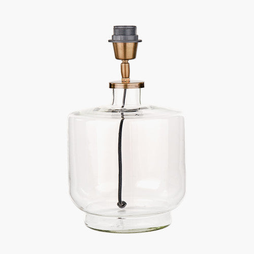 Josie Clear Glass and Antique Brass Metal Large Table Lamp Base