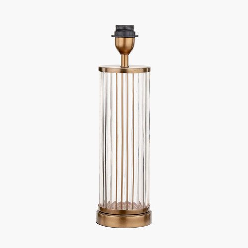 Ciara Clear Glass Metal Table Lamp Base- Antique Brass & Bronze Finishes