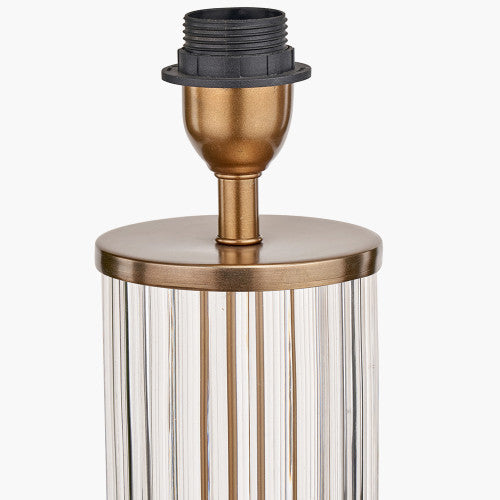 Ciara Clear Glass Metal Table Lamp Base- Antique Brass & Bronze Finishes