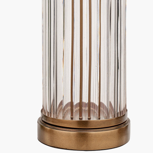 Ciara Clear Glass Metal Table Lamp Base- Antique Brass & Bronze Finishes