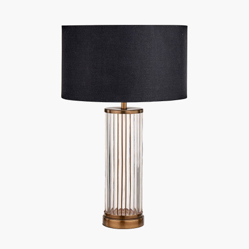 Ciara Clear Glass Metal Table Lamp Base- Antique Brass & Bronze Finishes