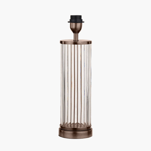 Ciara Clear Glass Metal Table Lamp Base- Antique Brass & Bronze Finishes