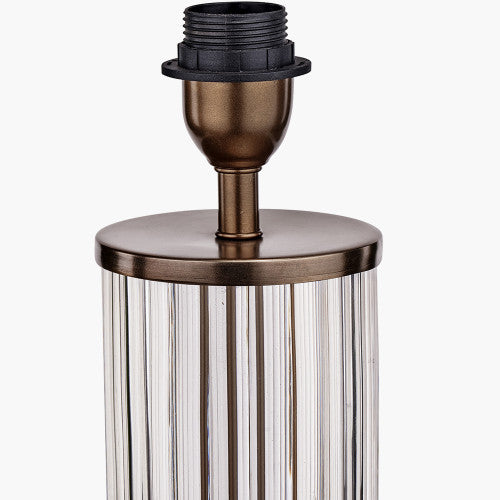 Ciara Clear Glass Metal Table Lamp Base- Antique Brass & Bronze Finishes