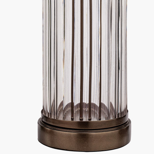 Ciara Clear Glass Metal Table Lamp Base- Antique Brass & Bronze Finishes