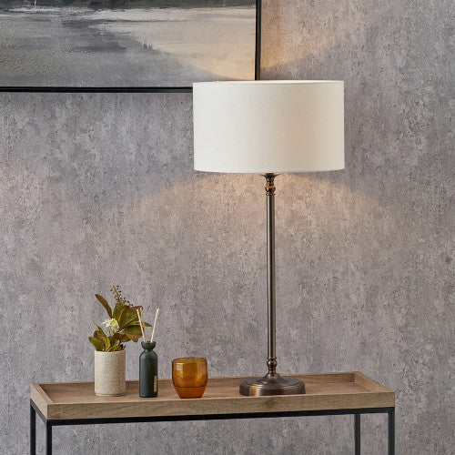 Piero Antique Bronze Metal Candlestick Table Lamp Base