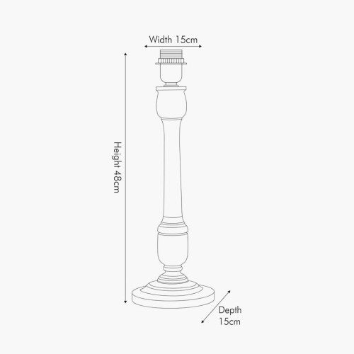 Captiva Black/White Wash Wood Table Lamp  - Base Only