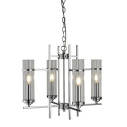Milo 4/6Lt Multi-Arm Pendant - Chrome Metal & Glass