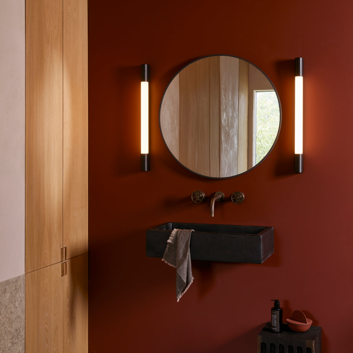 Palermo 600/ 900 LED Bathroom Light IP44 - Matt Black, Polished Chrome