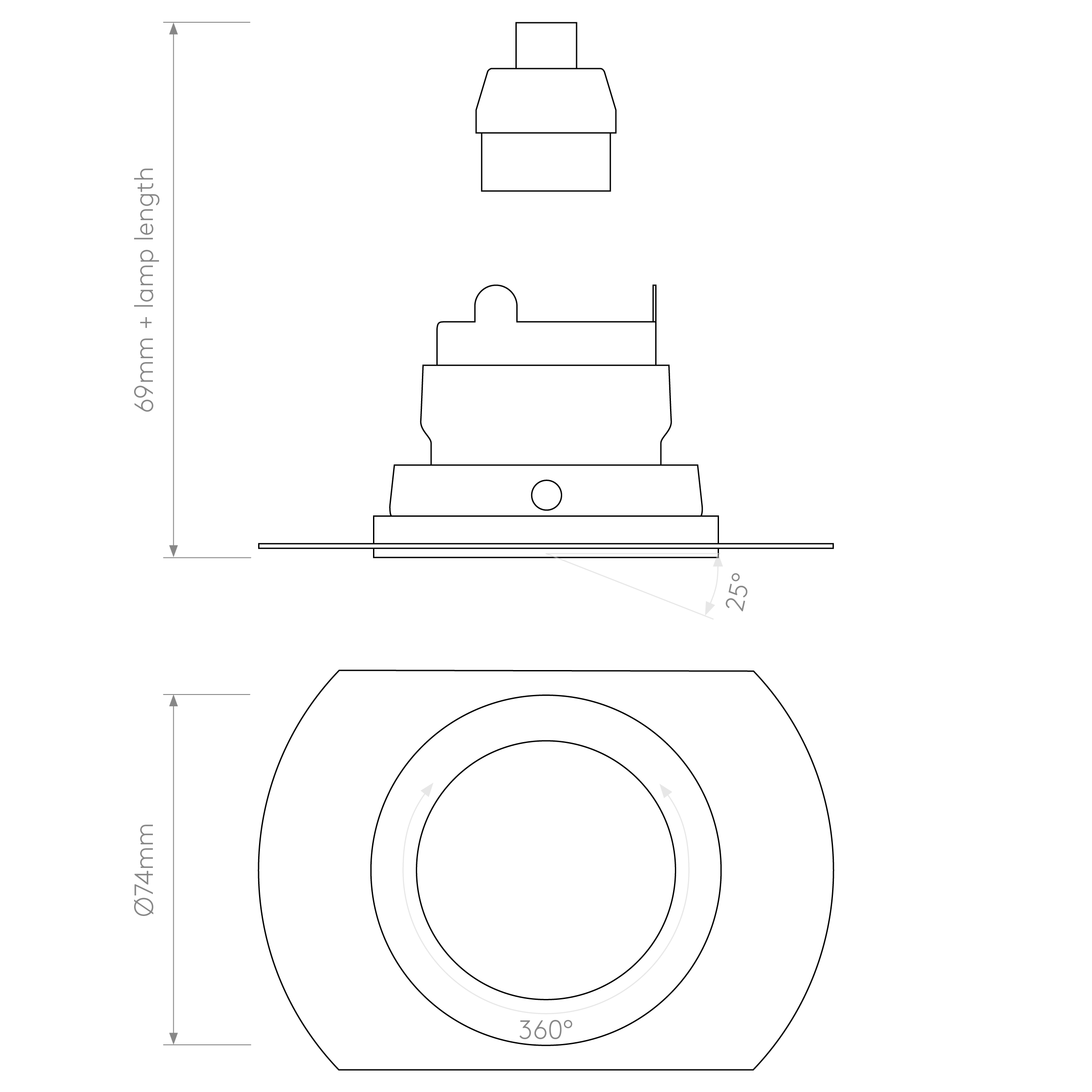 Pinhole Slimline Round Flush Adjustable Fire-Rated