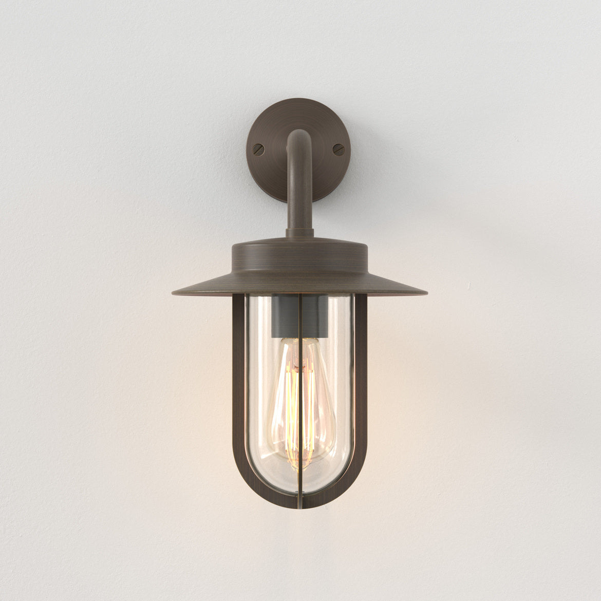 Montparnasse Outdoor Wall Light IP44 - Bronze/ Polished Nickel