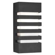 3393GY
ALUMINIUM IP44 GRILLED DARK GREY OUTDOOR WALL LIGHT, POLYCARBONATE OPAL SHADE