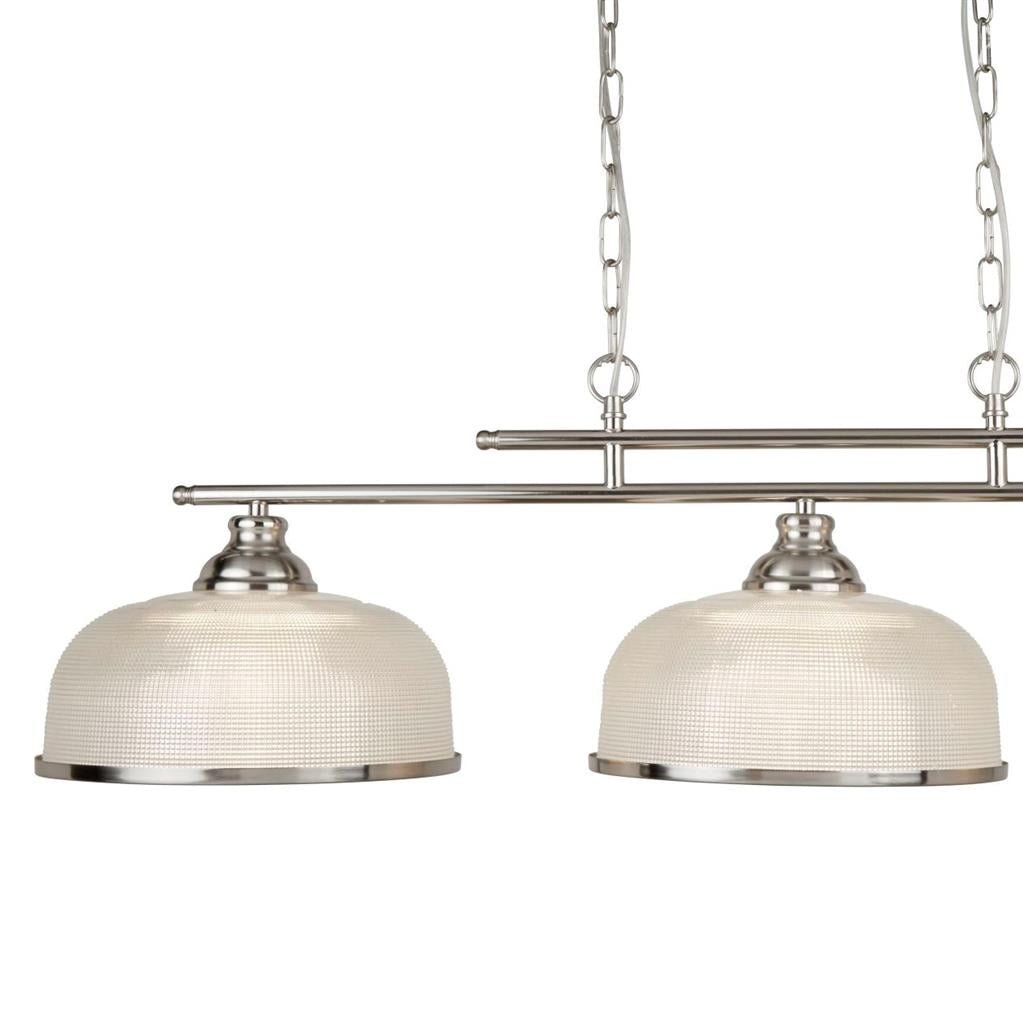 Bistro 2/3Lt Kitchen Light  - Satin Silver/Antique Brass Finish